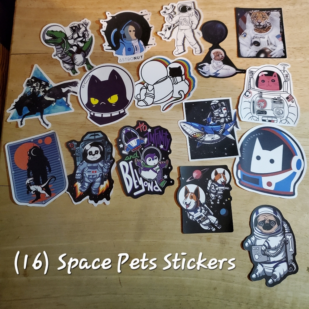 (16) Space Pet Sticker Lot